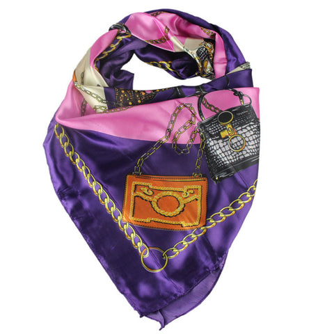 Handbag Print Silk Scarf