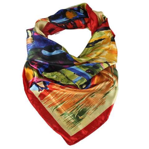 Brush Strokes Print Silk Scarf