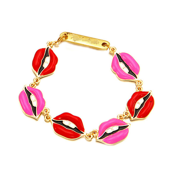 Red Lips Chain Bracelet
