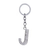 Letter J Crystal Charm Keychain