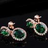 Round Emerald Princess Earrings