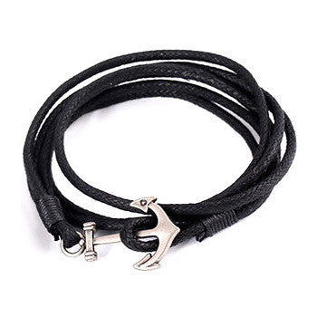 Multilayer Anchor Leather Bracelet