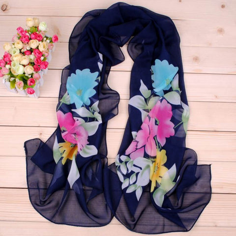 Fresh Peonies Long Silk Scarf