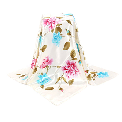 Floral Print Silk Scarf