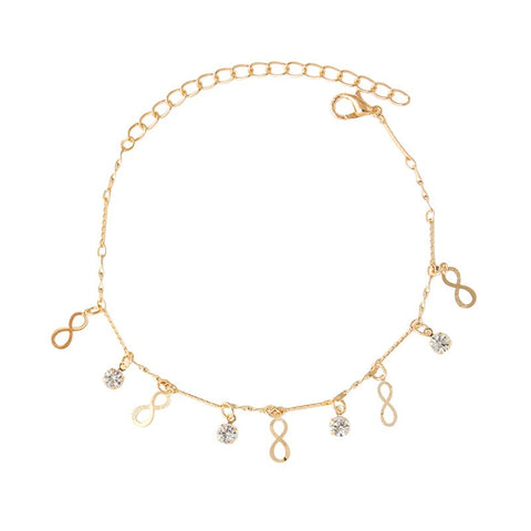 Crystal & Infinity Dangle Charms Anklet