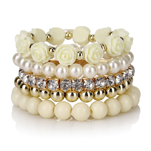 Pearl Rose Multilayer Bracelet