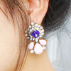 Three Drop Stud Earrings