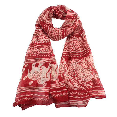 Boho Elephant Print Scarf